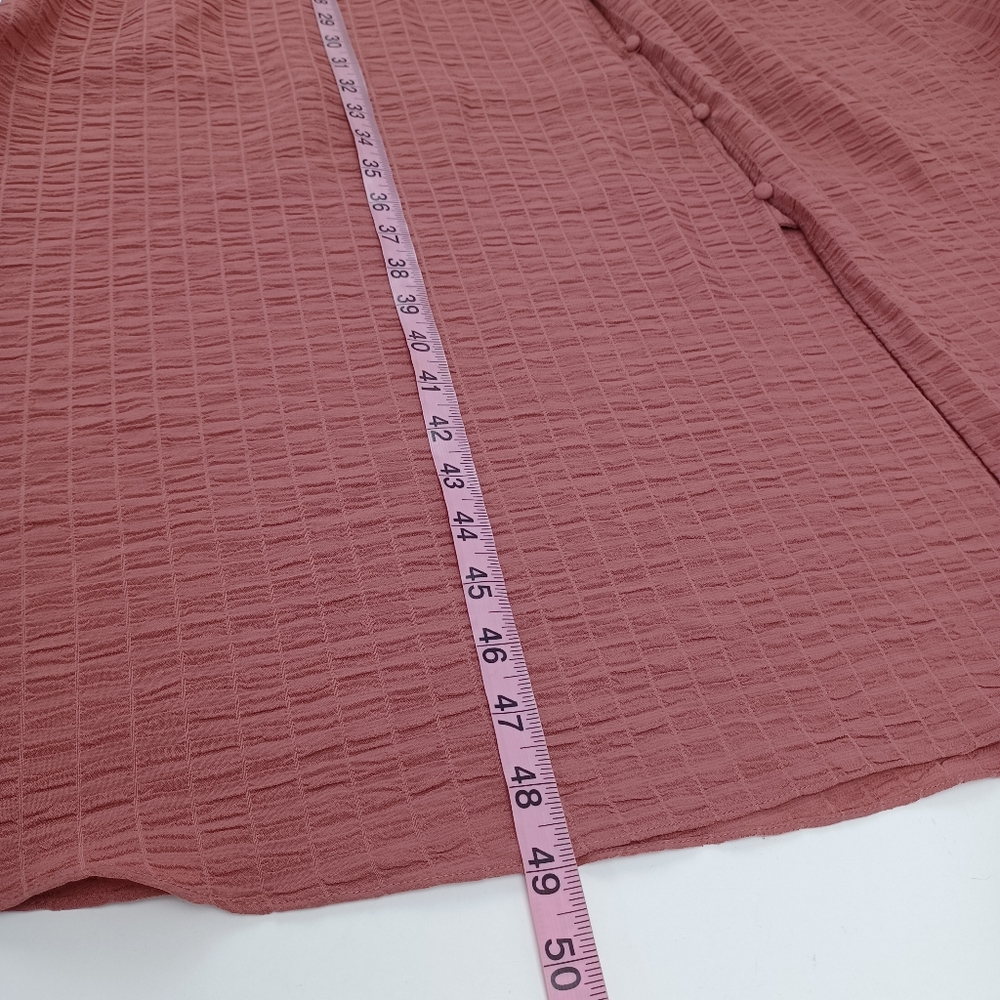 Ted Baker Angeia Midi Dress Size 3 US 8 Puff Sleeve Seersucker Feminine Defect - Picture 14 of 15